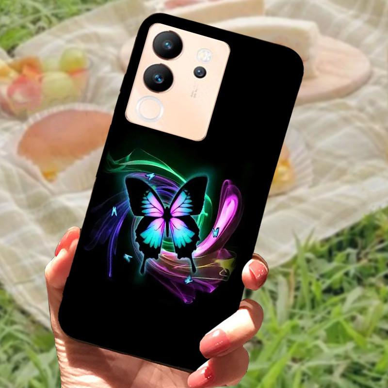 For Vivo V30 Lite Case Cover Silicone Soft Marble Black Bumper Funda Coque for vivo V2314 V30 Lite 5G Full Protective V30Lite
