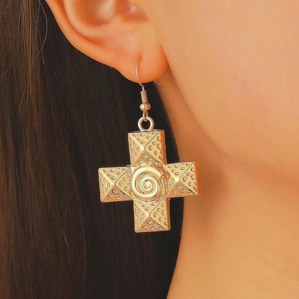 Ladies' Fashion Alloy Earrings Elegant Pearl Earrings Cross minimalist fashion lady's  High Quality