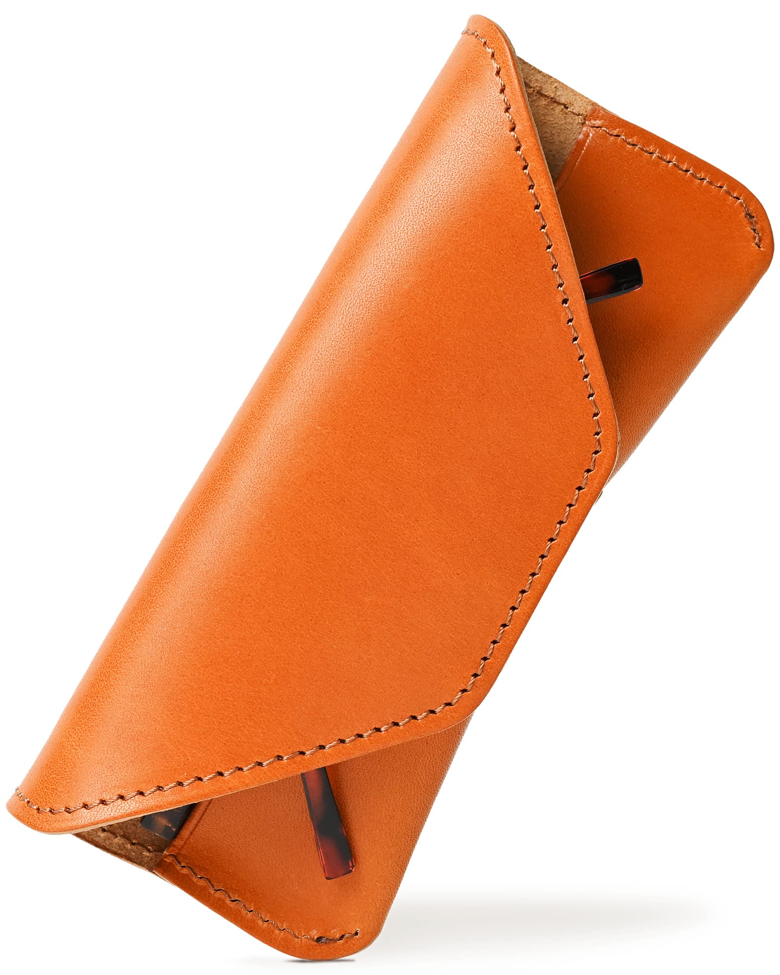 

ENTRAMBI Eyeglass Case, Tochigi Leather, Genuine Leather, Stylish Eyeglass Case for Men and Women, Made in Japan, Gift, Camel
