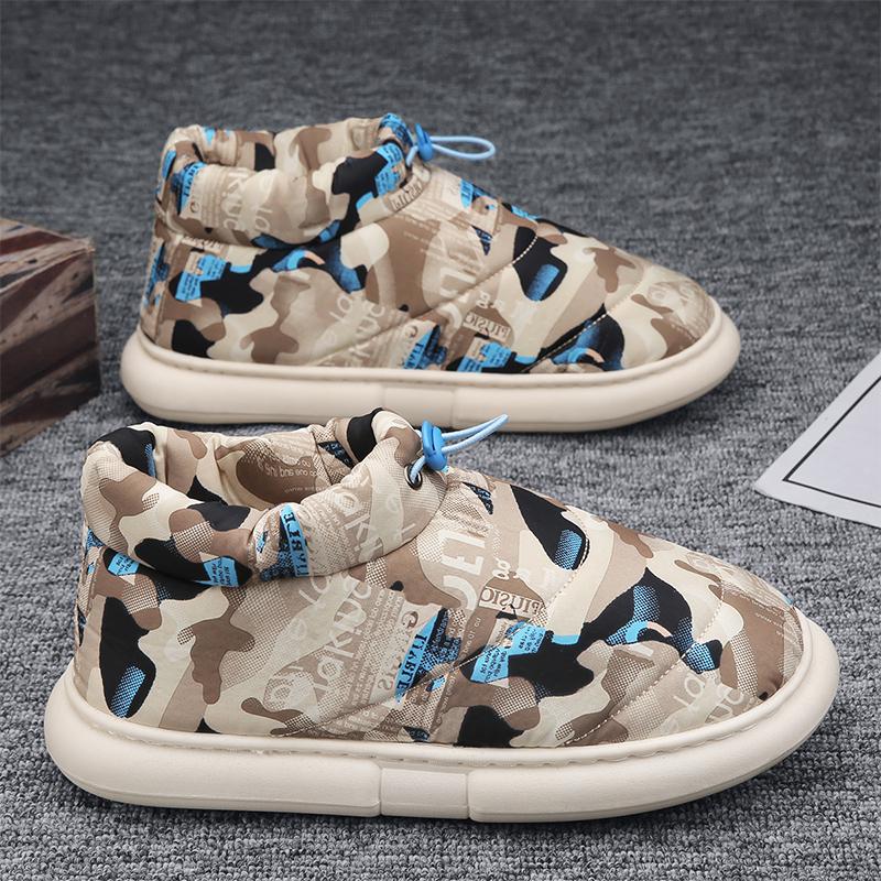 

Мужские зимние повседневные зимние ботильоны на плоской подошве, удобная водонепроницаемая обувь с круглым носком на толстой подошве, модный основной стиль