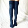 Damen Winter Beinwärmer Zopfmuster Kabelstrick Oberschenkelhohe Stiefelsocken Einfarbig Gedrehte Strickerei Über Knie Lange Strümpfe
