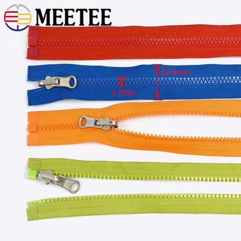 2-10Pcs Meetee 70cm 5# Resin Zipper Rotary Slider Double Sided Open-End Zippers for Jacket Coat Zip Puller Sewing Accessories