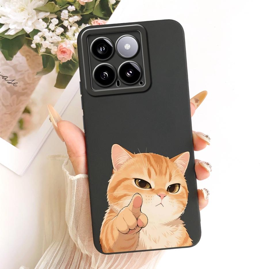 For Xiaomi Mi 14 Pro Case Cool Owl Dragon Painted Cover Soft Silicone Matte Phone Case For Xiaomi 14 Pro Mi14 5G Back Cover Bags