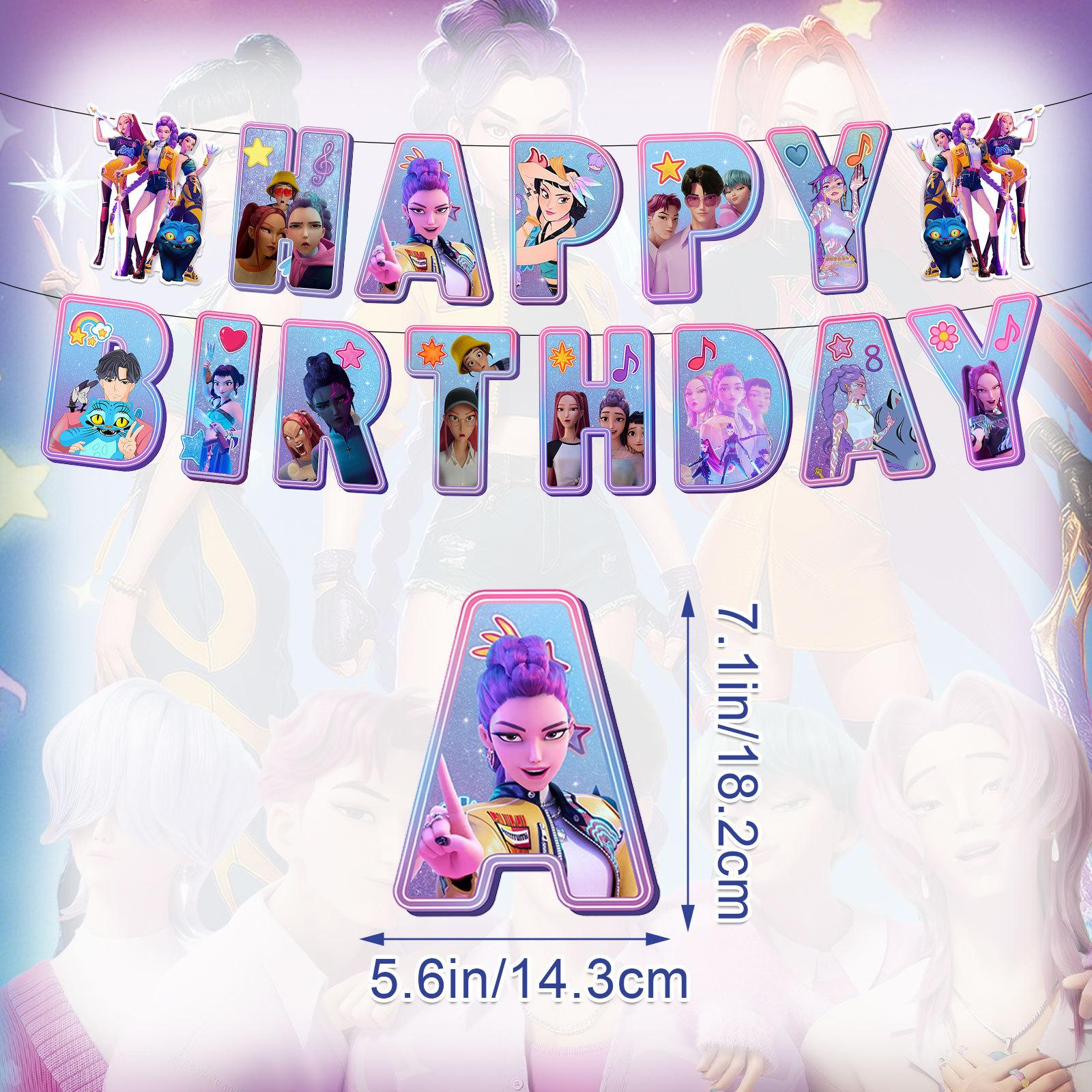 

Декорації для тематичної вечірки на день народження «Мисливці на відьом» KPOP Жіночий прапорець Топпер для торта Куля Спіральна підвіска flag * 1