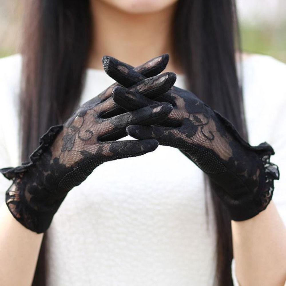 Anti-Slip Sunscreen Gloves Thin Touch Screen Gloves Elegant Transparent Gloves  Outdoor Cycling
