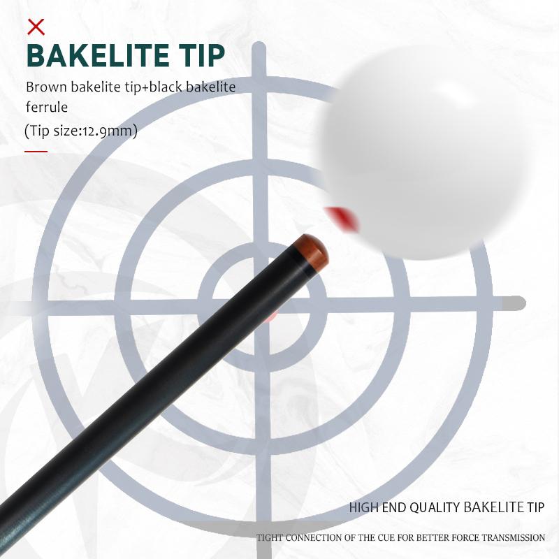 OKHEALING Carbon Fiber Pool Cue Black Technology Billiard Cue Sticks 12.9mm Tip Radial Pin Joint 147cm/58inch Length 20oz Weight, Green Bamboo Design