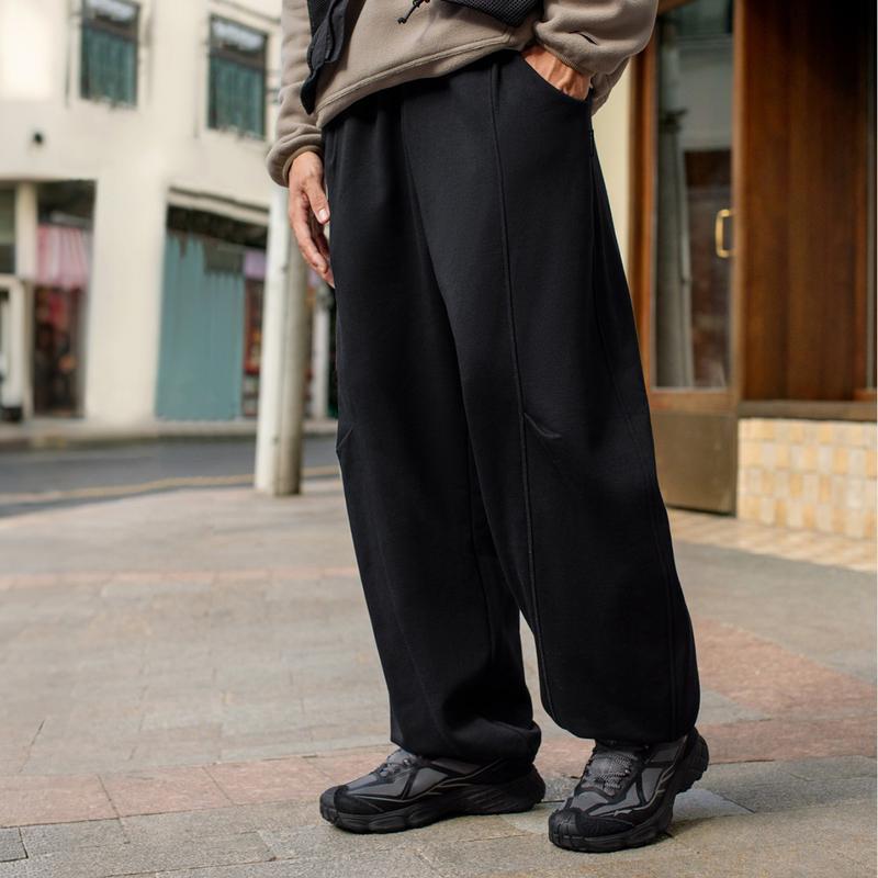 Li Ning CF Outdoor Tapered Loose Comfortable Waist Slimming Banana Pants Casual Pants Men pants Black AKLV805-6