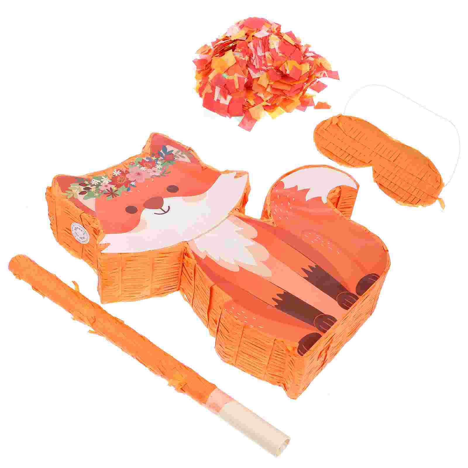 

1 set Fox Pinata Toy Animal Design Birthday Party Decorations Kids Favors Halloween Supplies Festive Pinata Games Child Play оранжевый