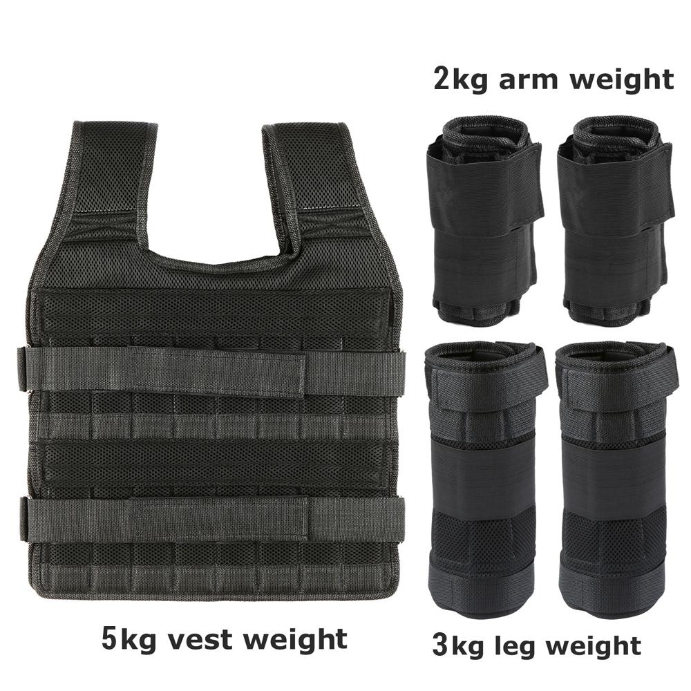 Adjustable Weighted Vest 10kg Workout Weight Vest with Wrist Weights and Leg Weights