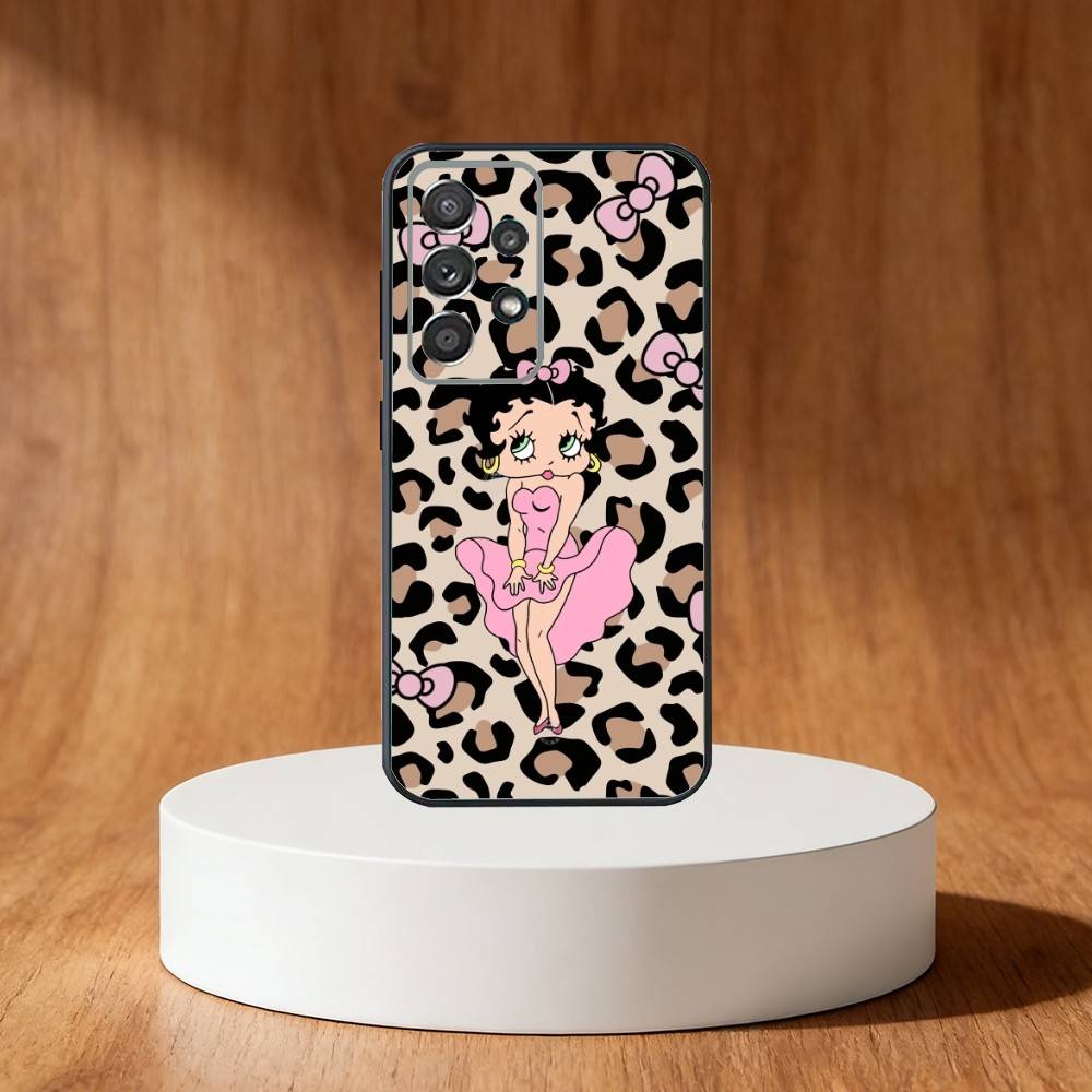 B-Betty Cute B-Boop Phone Case For Samsung S25,S24,S21,S22,S23,S30,Ultra,S20,Plus,Fe,Note,10,9,5G Black Cover