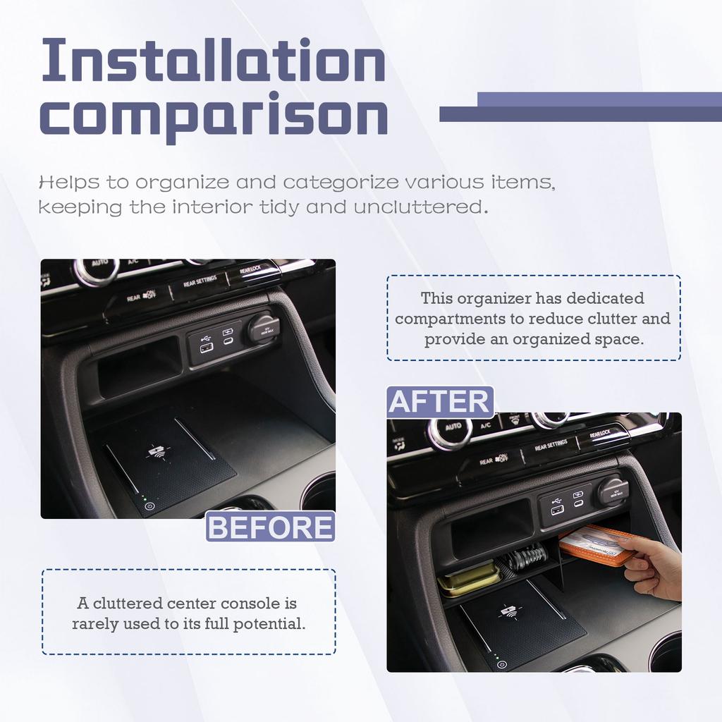 HGWEI Middle Center Console Tray Organizer for Honda Pilot 2025 2025 2025/Passport 2026 Armrest Storage Box Interior Accessories