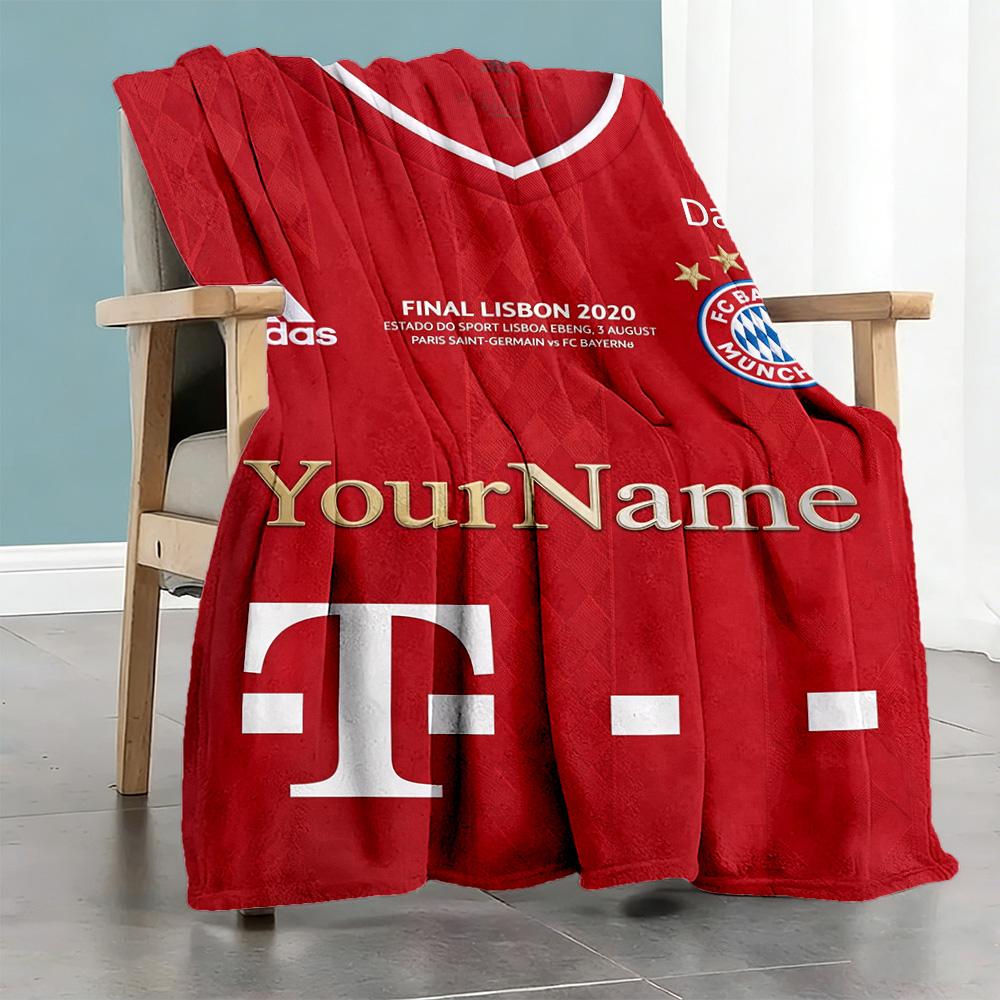 Bayern Munich Customize Your Name Blanket Lightweight Customizable Blanket Durable Comfort Versatile for Office Chair Chair Home Decor Seaside