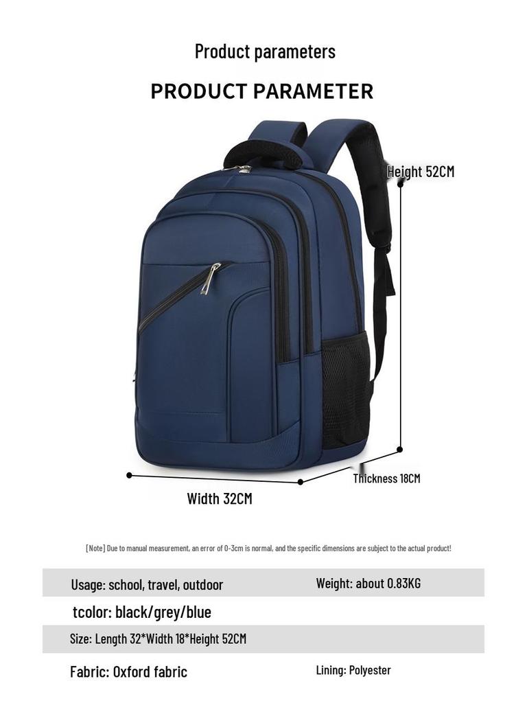 Men's Large Capacity Business & Student Laptop Backpack, Casual Travel & Commuting Bag