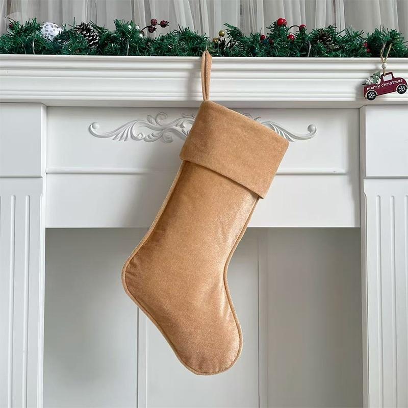 20In Large Velvet Christmas Stocking Plush Hanging Gift Candy Bag For Fireplace Mantel Xmas Tree Holiday Home Decoration