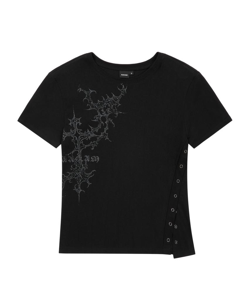 AAKAM Snap Gothic Half Top (Black)