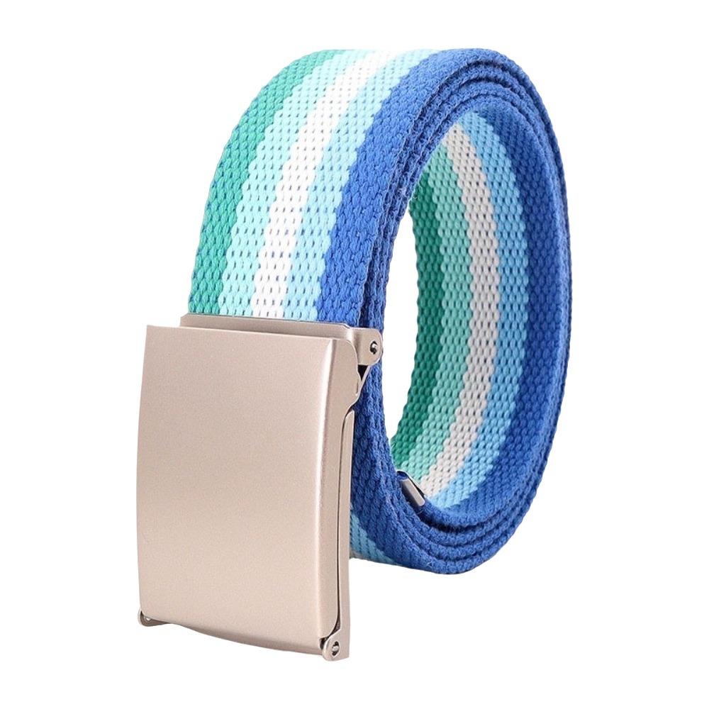 Stripe Canvas Waist Belt Metal Buckle Nylon Belt Fashion Men's Business Belt  Male