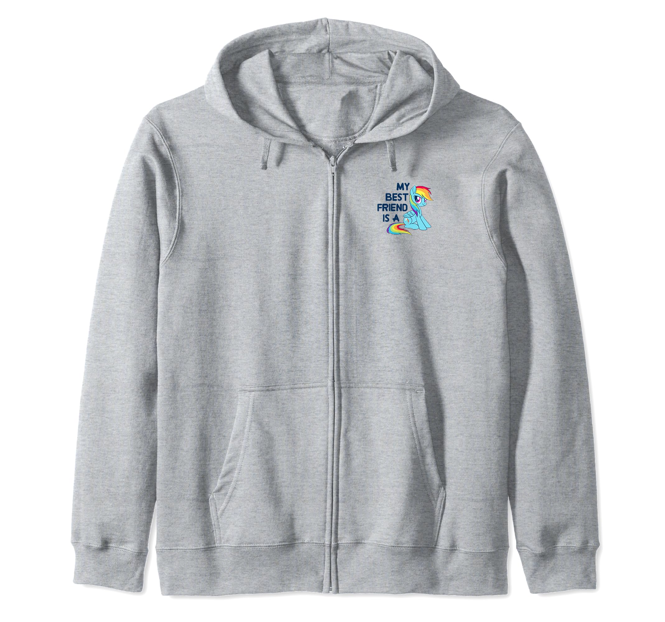 My Little Friendship Is Magic My Best Friend Rainbow Zip Hoodie Pony серый
