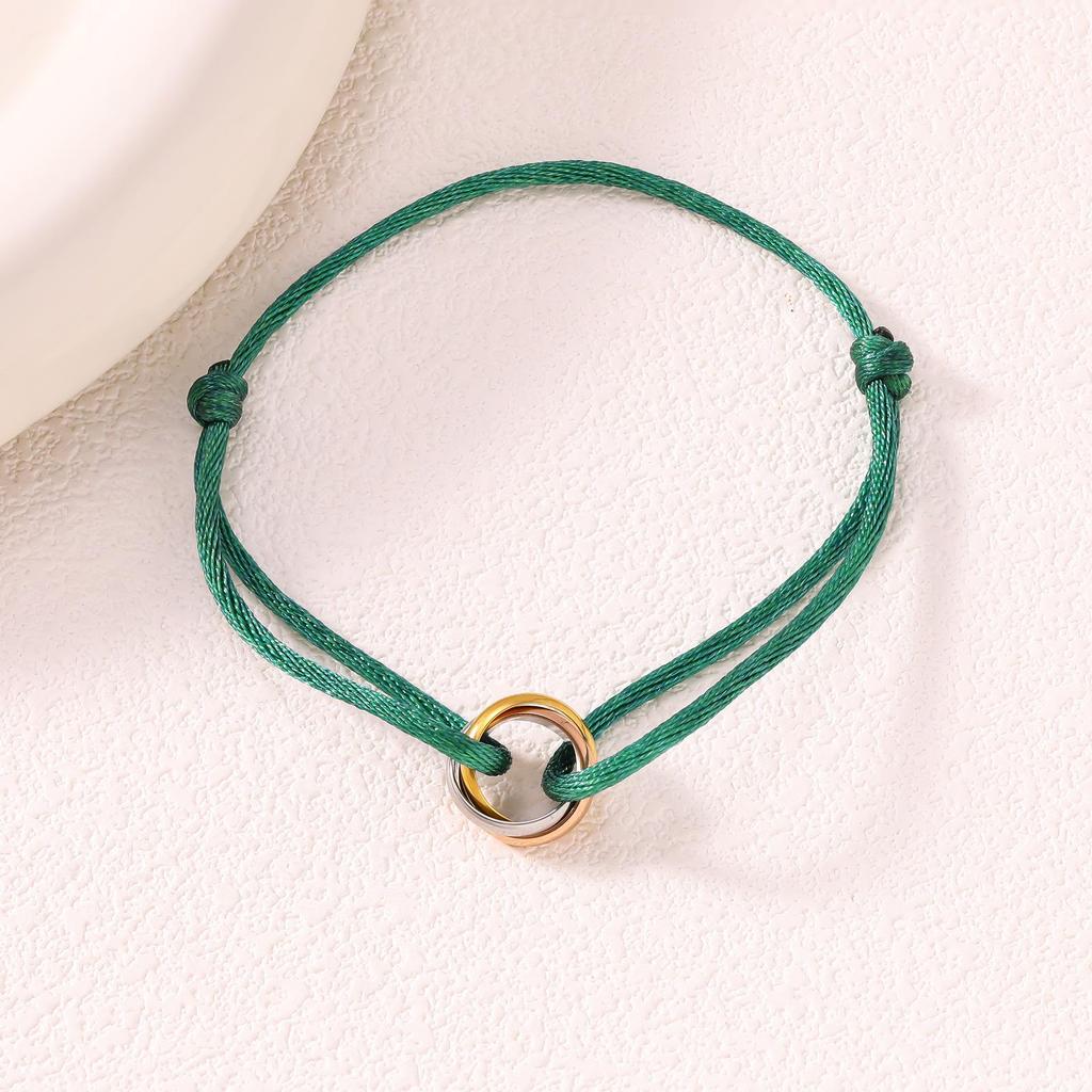 Minimalistisches Verstellbares Drei-Ring-Webarmband - Trendiger Hochwertiger Paarschmuck