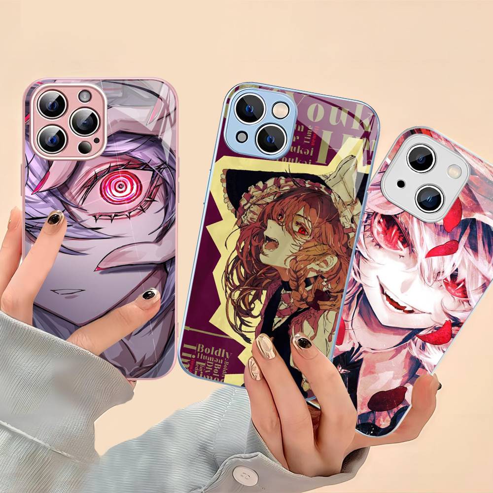 Classic Game Touhou Project Tempered Glass For Iphone 14 13 12 11 Pro Mini XS MAX 14Plus X XS XR Cover