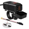 Motorcycle USB Charger Type C Charger Fast Charging QC3.0 with Voltmeter ON Off Switch for Phone Tablet