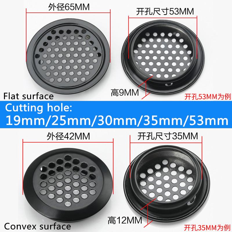 10pcs Wardrobe Cabinet Mesh Hole Black Air Vent Louver Ventilation Cover Stainless Steel Black  Cupboard Air Vent Pest Control