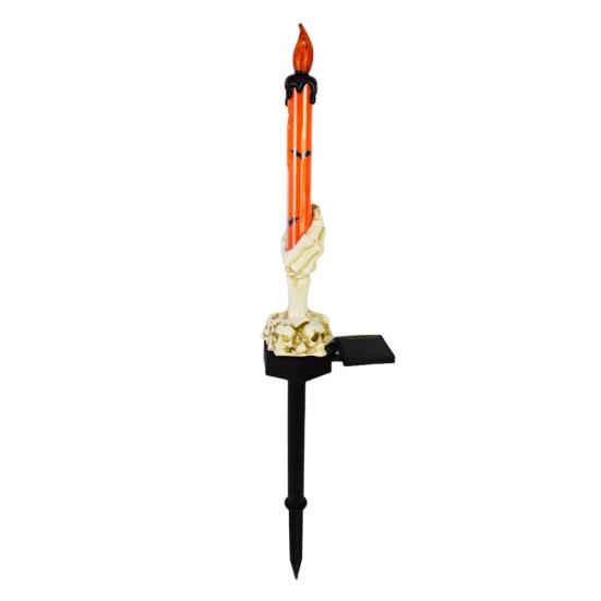 

Solar Powered Skull Candle Light Automatic Charging Waterproof Simple Installation Halloween Themed Decorative