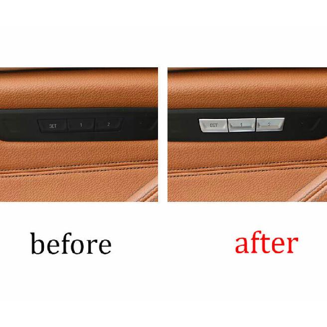 ABS Silver Seat Memory Switch Frame Sticker Trim For BMW 5 Series G30 2018-