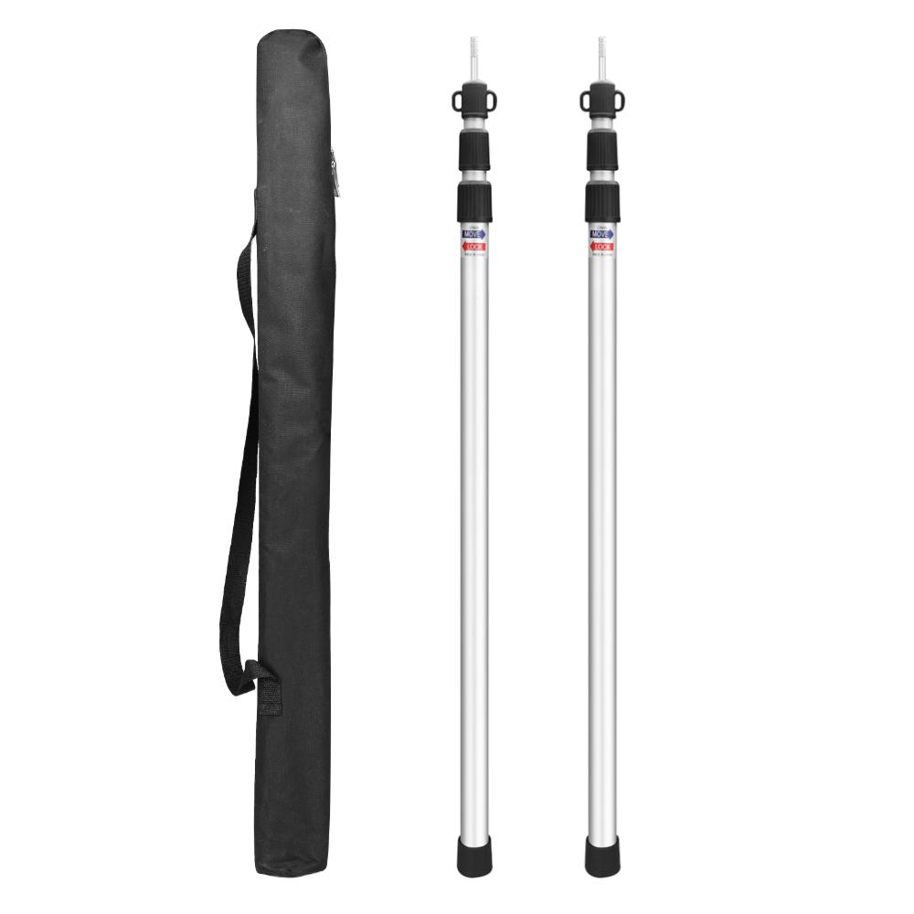 Set of 2 Heavy Duty Tarp Poles Telescoping Tent Support Poles with Storage Bag for Camping Canopy Shelter Awning Shadesail Poles