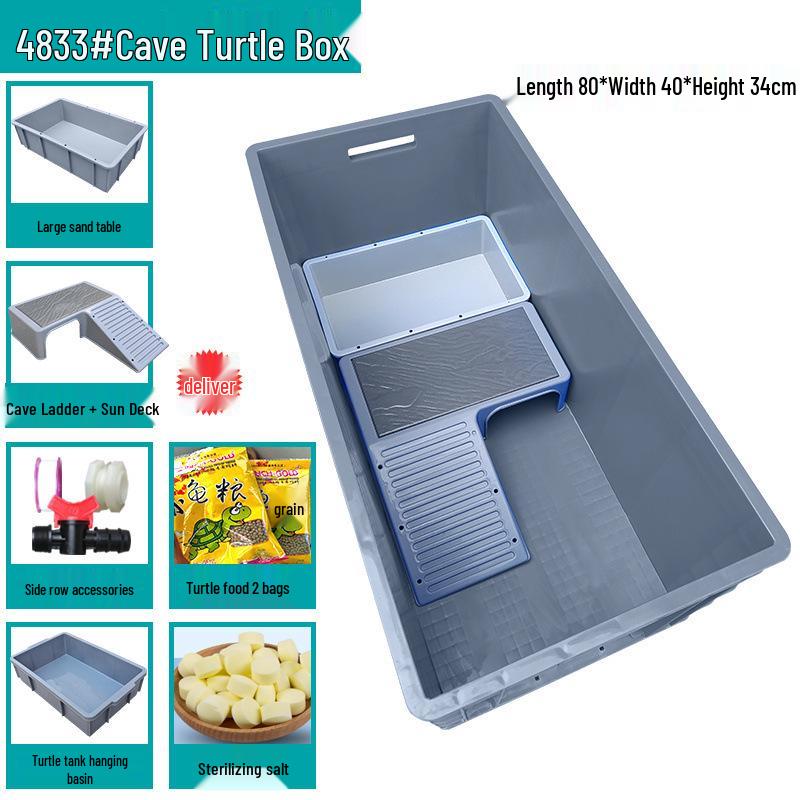 Large Plastic Turtle Tank with Sunning Platform and Breeding Box