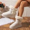 Women Snow Boots  Anti-Slip Wear-Resistant Plush Boots Women Winter New Round Toe Bow Platform Shoes for Women Zapatos De Mujer