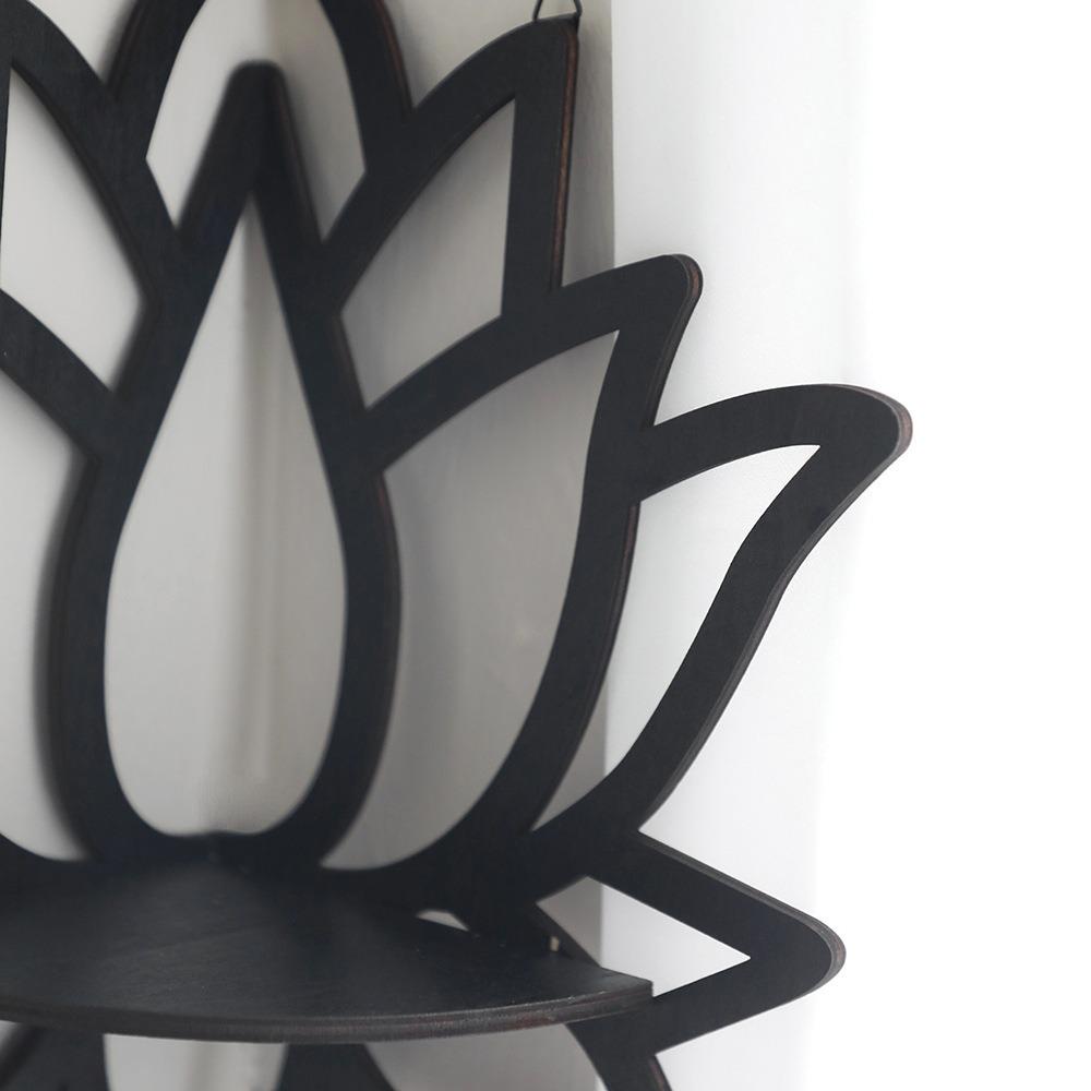 Hollow Lotus Floating Wall Shelf Hanging Wall Display Shelf Corner Decorative Rack Potted Plants