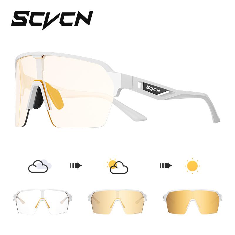 SCVCN Cycling Glasses Photochromic Sunglasses for Men Outdoor Sports Glasses UV400 Eyewear MTB Cycling Goggles Bicycle Women