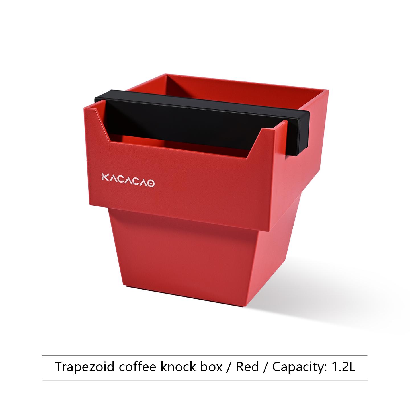 

KACACAO Classic Style ABS Knock Box Barista Tool Enhanced Better Non-slip Manipulation Black Espresso Coffee Grounds Organizer красный