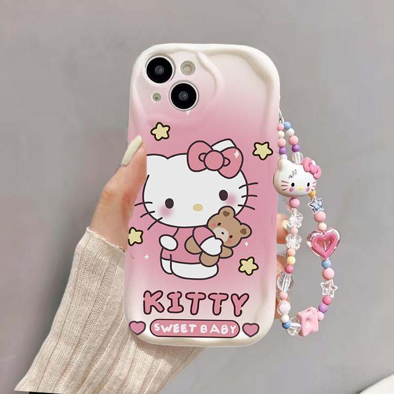 Cute Hello Kitty Chain Bracelet Casing For Huawei Honor 600 400 Lite Pro X9B X8C X8B X8A X9D X7D X7B X7A X6B X6C 90 Lite 5G Case