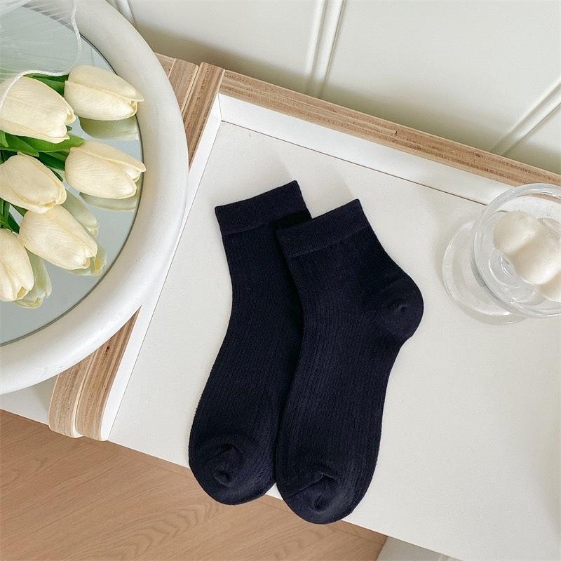 White Socks Women S Summer Thin Mesh Breathable Short Socks Cotton With Sandals Ballet Tube Socks Ultra-Thin Summer one size чёрный