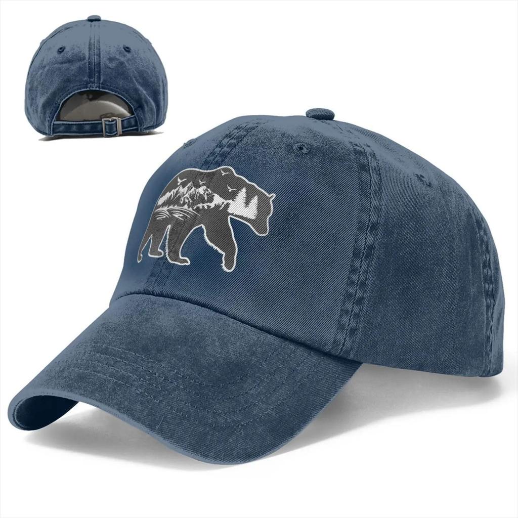 Bear Mountain Baseball Cap for Men and Women Vintage Adjustable Dad Hat Washed Cotton Outdoors Hat