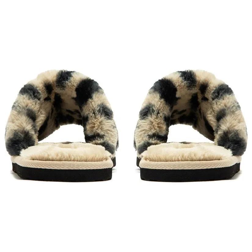 PUMA Fluff Remix Animal Bx 'Cream Black' Women's (Unisex) Slide Slippers 390970 01