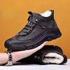 Winter Men's Shoes Fashion Leather Casual Shoes Plush Warm Snow Boots Winter High-top Sneakers for Men Hiking Shoes Botas Hombre