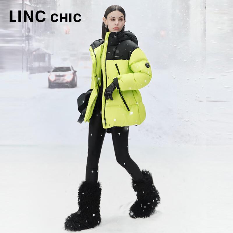 Jinyujie Women's Celebrity Style 2024 Winter Mid-Length Thick Goose Down Jacket