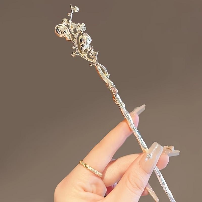 1pc Classic Chinese Hair Accessory Artificial Pearl Alloy Hair Needle for Girls Wear Daily Holidays Fashion Jewelry Hairpin