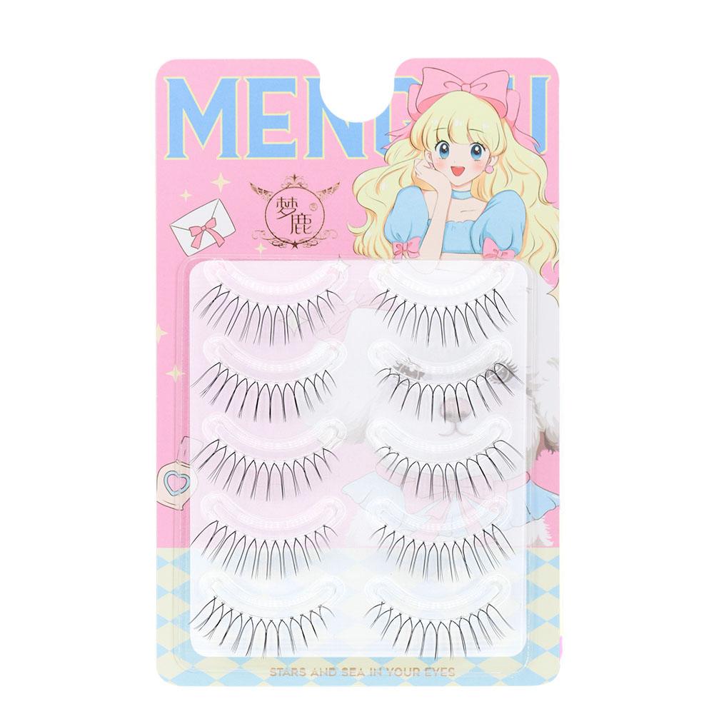 

5 пар/комплект искусственных ресниц 3D густые увеличенные глаза прозрачный стержень ручной работы V-образные накладные ресницы