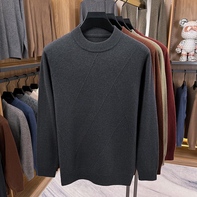 

Элитный мужской свитер из 100% шерсти, толстый, теплый, с круглым вырезом XL