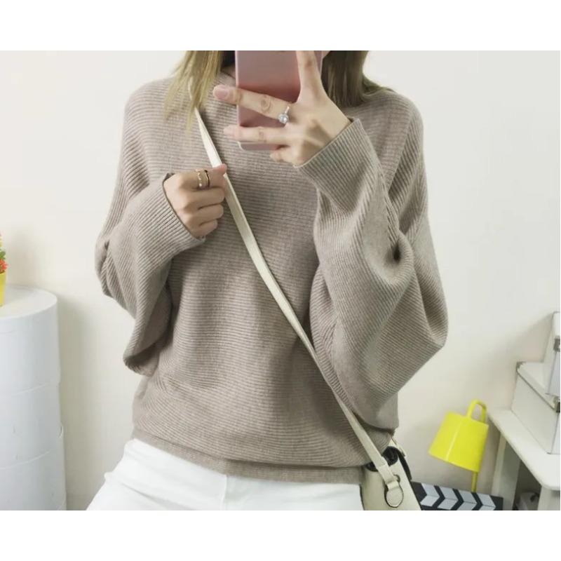 Shirt Knit Women Pullover Thread Blouse O-neck Shirt Korean Fashion Loose Knit Long Sleeve Top One-piece Collar Sweatshirt