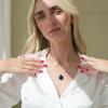 By Amber Necklace Pendant Square Type Jewelry Box Silver925 Gold Plated Chain 45cm Lightweight Elegant Jewelry Gift Quality Warranty Card Included