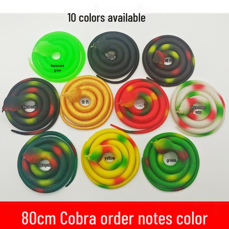 Children's Large Soft Rubber Green Snake Prank Toy Model