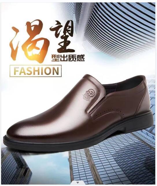 2025 new elderly head leather shoes first layer cowhide comfortable business men's shoes men's genuine leather one-pedal overfoot leather shoes