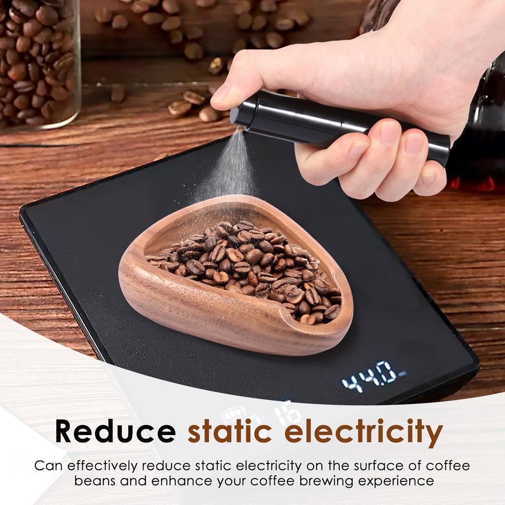 Walnut Wood Coffee Bean Dosing Cup and Spray Bottle Set Enduring Caffeine Dosing Mug Delicate Coffee Dispensing Cup Set for