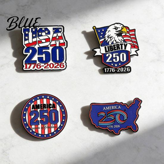 Colorful Enamel Brooch 250th USA Anniversary Pin – Metal Zinc