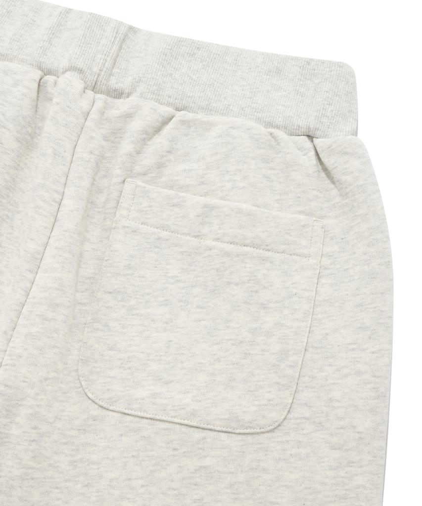 FALLETT Brush Logo One-Pleat Wide Sweatpants Oatmeal