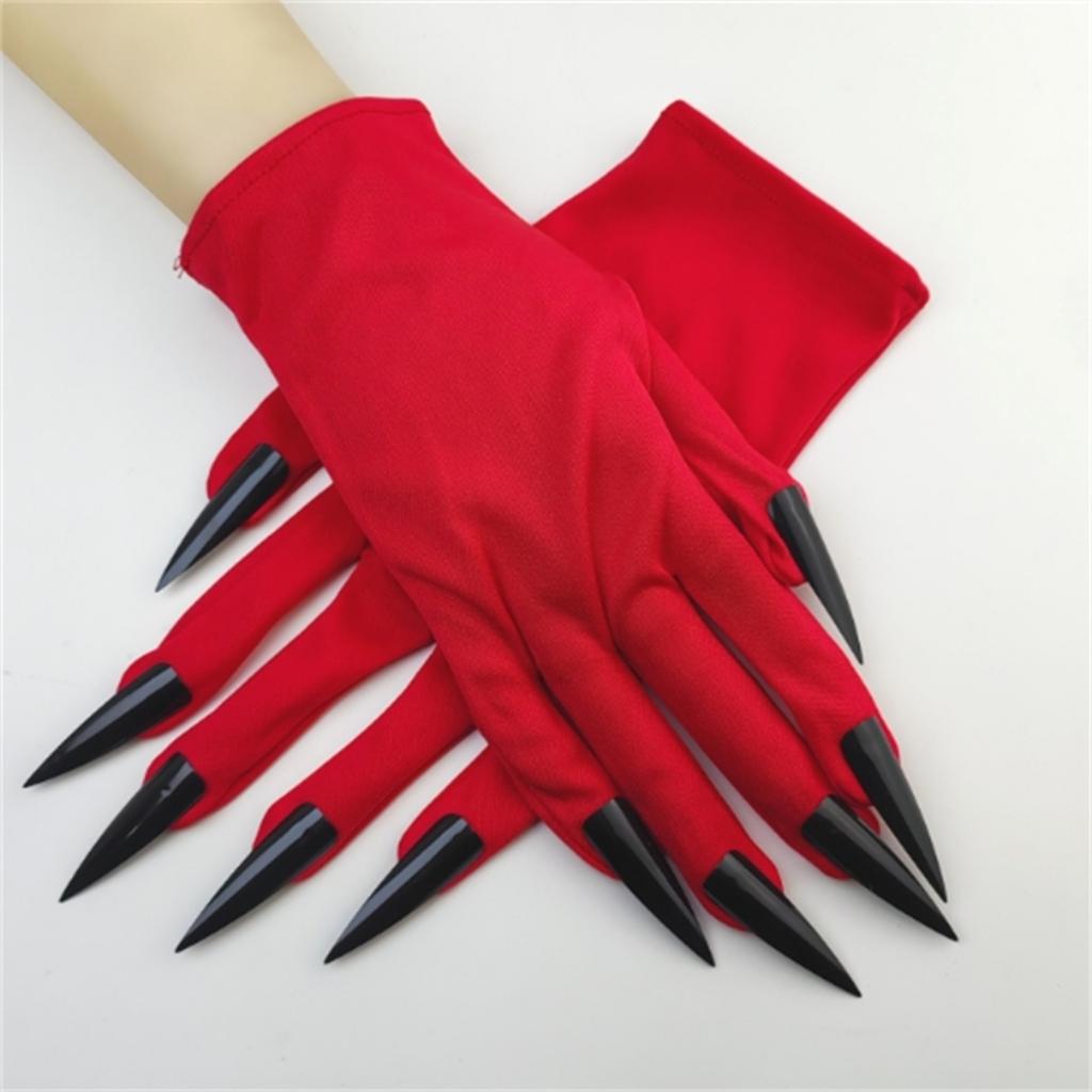 Realistic Long Nail Claw Gloves Perfect for Halloween and Costume Parties Comfortable Short Gloves for Adults and Teens